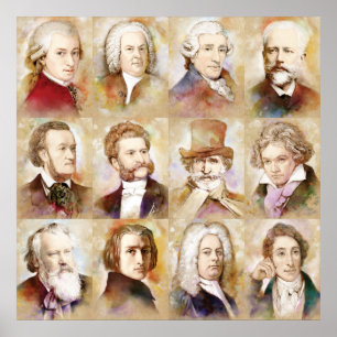 Poster Komponisten - Mozart, Bach, Beethoven und mehr!