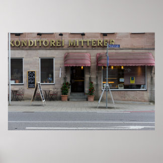 Poster Konditorei allemand traditionnel à Nuremberg