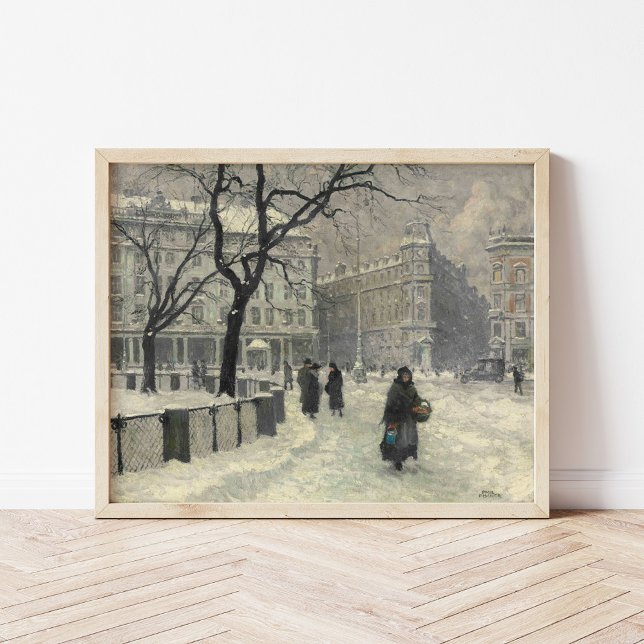 Poster Kongens Nytorv Copenhague en hiver | Paul Fischer (Créateur téléchargé)
