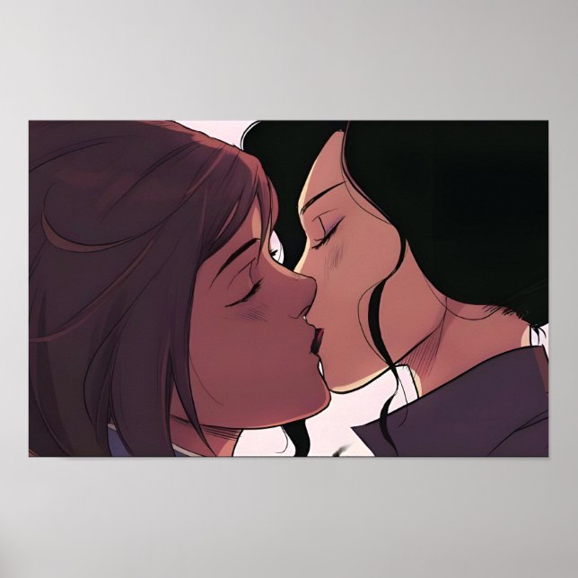Poster Korrasami Kiss | Korra et Asami Sato | (Devant)