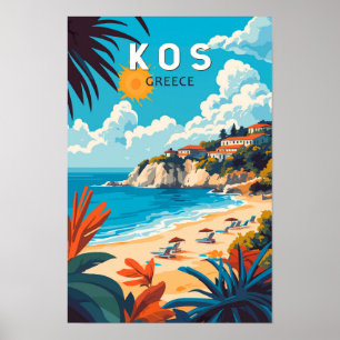 Poster Kos Grèce Voyage Art Vintage