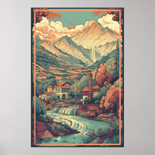Poster KOSOVO : Publicité Vintage voyage (Devant)