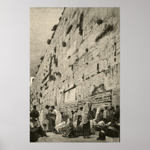 Poster Kotel Western Wailing Wall Buraq Jérusalem Vintage