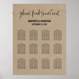 Poster Kraft Rustic Modern Nous faisons Mariage Sein Grap