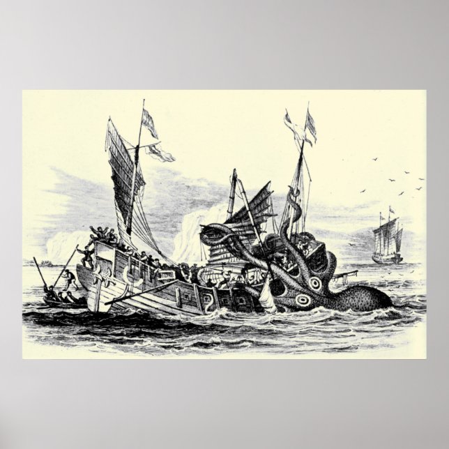 Poster Kraken Atack ! Imprimer (Devant)