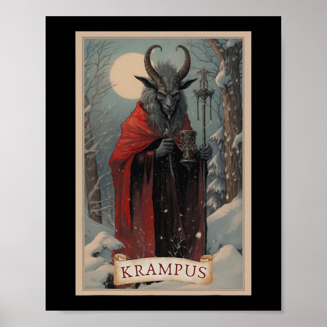 Poster Krampus Tarot Card Design Noël Hail Père Noël Chri (Devant)