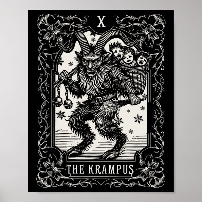 Poster Krampus Tarot Card Design Noël Saison Evil Pa (Devant)