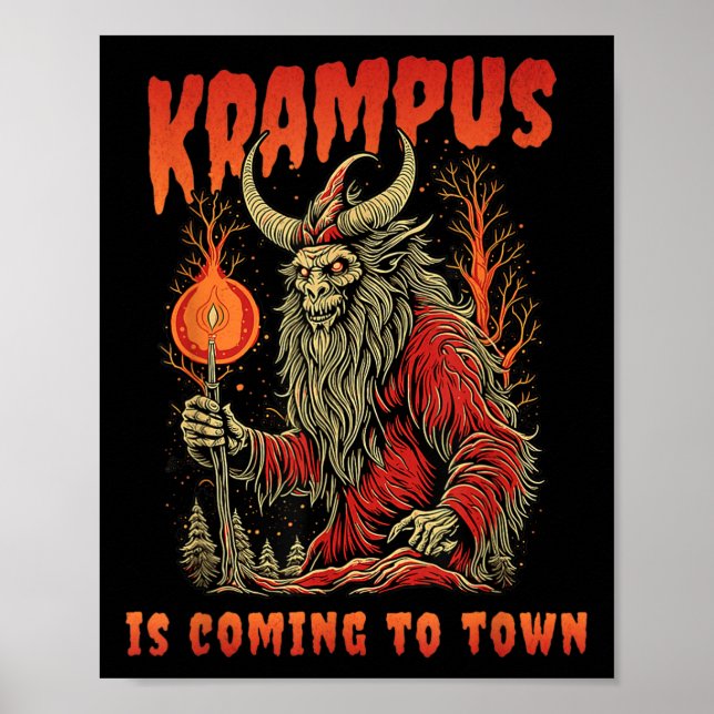 Poster Krampus Vient En Ville Noël Horreur Vacances (Devant)