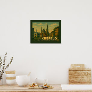 Poster Krefeld Allemagne Art de Ville