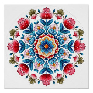 Poster Krejmina - Mandala des fleurs (20/24) - Télécharge