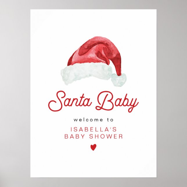 Poster KRIS Cute and Modern Père Noël Baby shower Bienven (Devant)