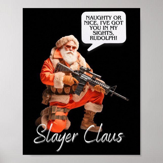 Poster Kris Kringle Festive Chasse Xmas Santa Claus Camo (Devant)