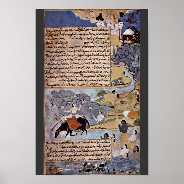 Poster Krishna Et Les Pandavas Arrosent Leurs Chevaux Par (Devant)