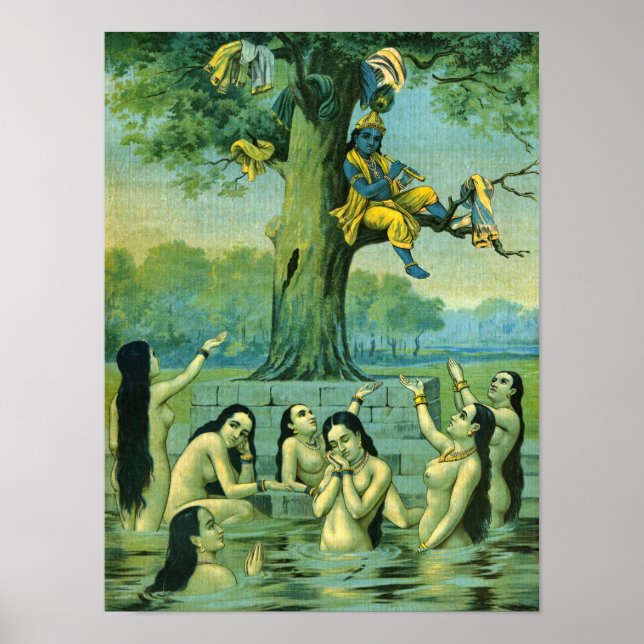 Poster Krishna Leela par Raja Ravi Varma (Devant)