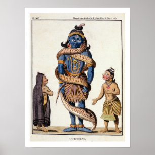 Poster Krishna serrée par le serpent Kaliya, de 'Voya