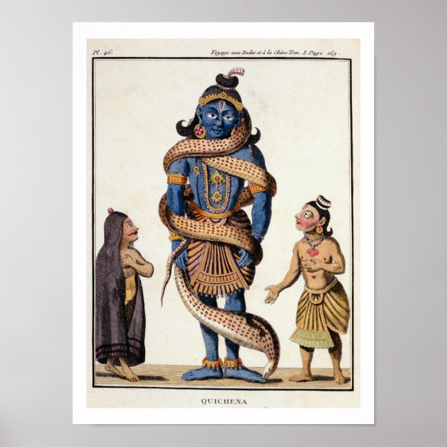 Poster Krishna serrée par le serpent Kaliya, de 'Voya (Devant)