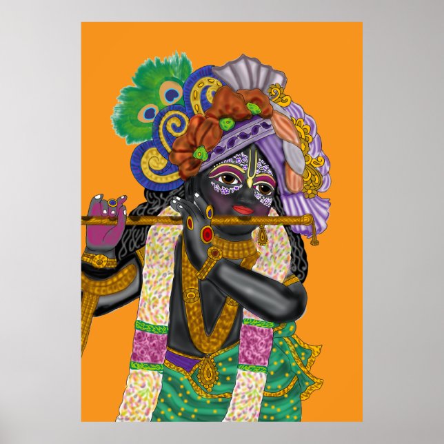 Poster Krishna Wall Clock (Devant)