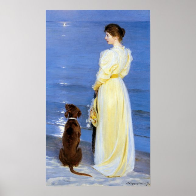 Poster Kroyer - La femme et le chien de l'artiste sur le  (Devant)