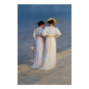 Poster Kroyer - Soirée d'été sur Skagen Beach Closeup