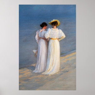 Poster Kroyer - Soirée d'été sur Skagen Beach Closeup