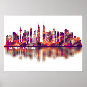 Poster Kuala Lumpur Malaisie Skyline