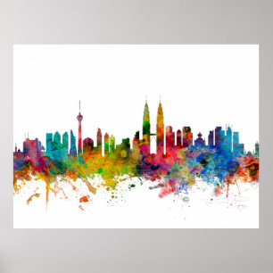 Poster Kuala Lumpur Malaisie Skyline