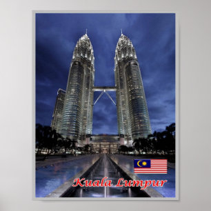 Poster Kuala Lumpur - Malaisie - Tours jumelles Petronas 