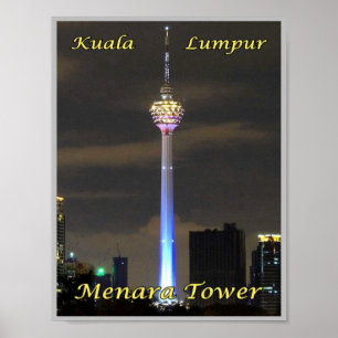 Poster Kuala Lumpur Menara Tower - Malaisie -