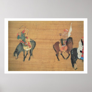 Poster Kublai Khan (1214-94) Chasse (détail), Yuan dynas