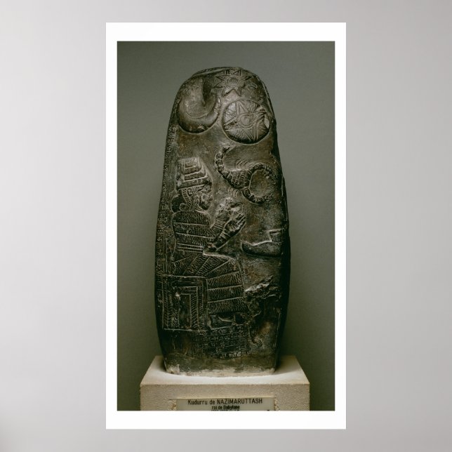 Poster Kudurru of Nazimaruttash, roi de Babylone, c.1328 (Devant)