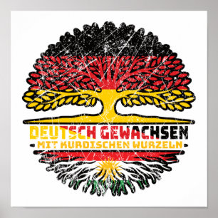 Poster Kurdistan Kurde Deutsch Deutschland Baum Wurzel
