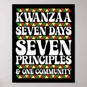 Poster Kwanzaa Sept Jours Sept Principes Une Communauté