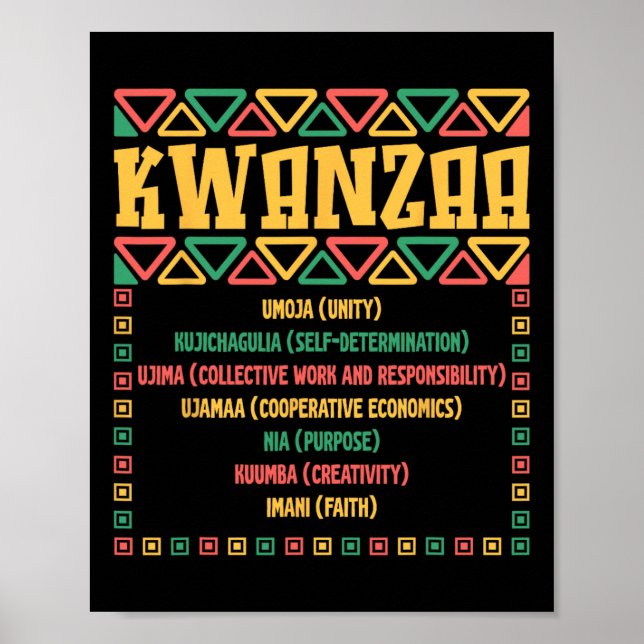 Poster Kwanzaa Sept Principes Umoja Faith Graphisme (Devant)