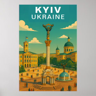 Poster Kyiv Ukraine Grande Place Centrale Voyage