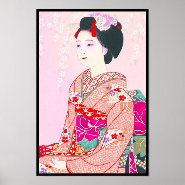 Poster Kyoto Brocade, quatre Feuilles - Spring japonaise  (Devant)