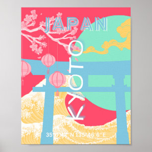 Poster Kyoto Japon Retro Travel Art
