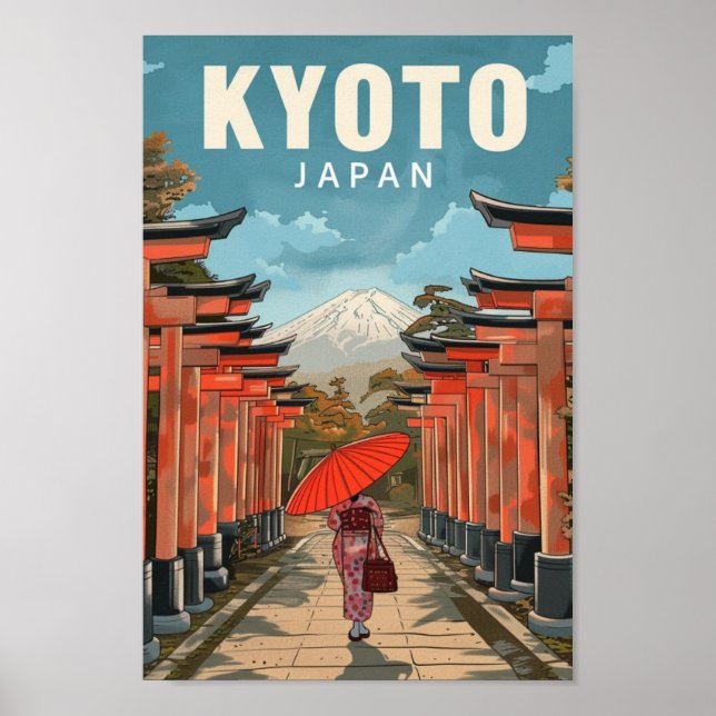 Poster Kyoto Japon Vintage célèbre Travel Place (Devant)