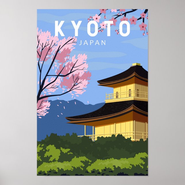 Poster Kyoto Japon Voyages Vintage Art (Devant)