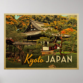 Poster Kyoto vintage Japon