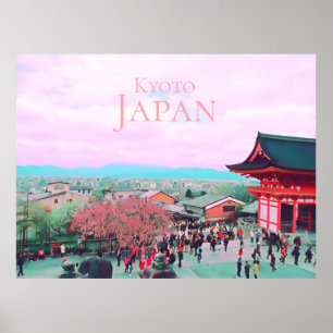 Poster Kyoto Vue du Japon depuis le temple Kiyomizu-dera
