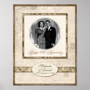 Poster L744 11x14 60e anniversaire Personnalisé avec phot