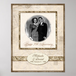 Poster L744 11x14 70e anniversaire Personnalisé avec phot
