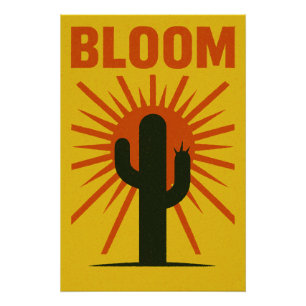 Poster L’éveil du cactus sous le soleil ardent