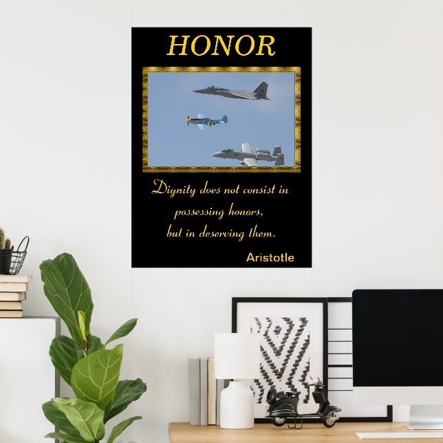 Poster L’honneur s’achève avec la force inflexible des mi (Bureau à domicile)