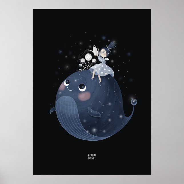 Poster LA BALEINE DE LA LUNE D'EAU par Alexandra Dikaia (Devant)