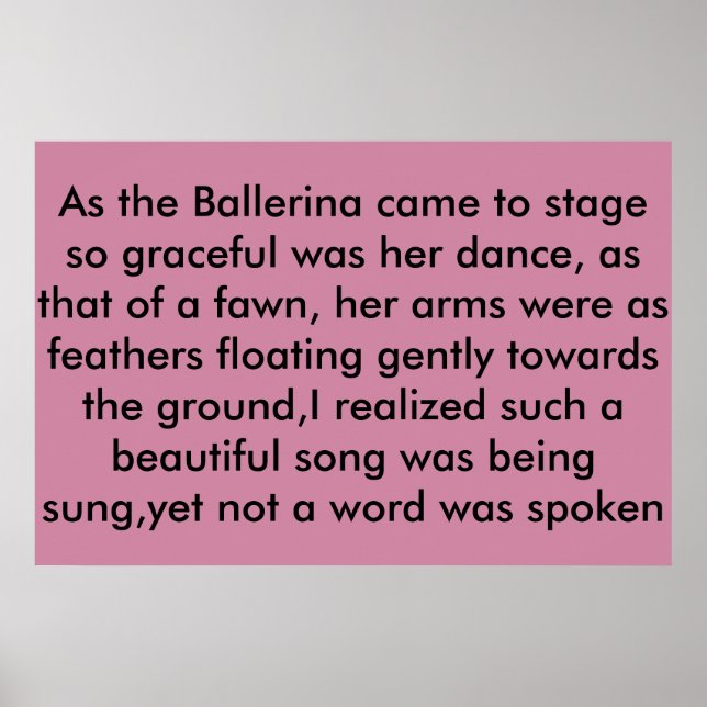 Poster la ballerine (Devant)