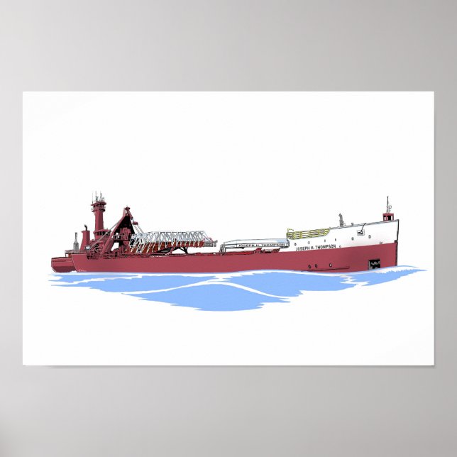 Poster La barge des Grands Lacs Joseph H. Thompson et Joe (Devant)