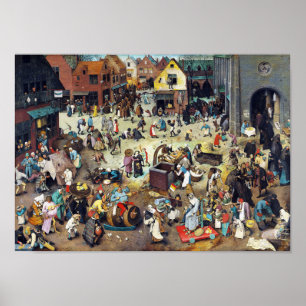 Poster La bataille entre Carnaval et Carême, Bruegel