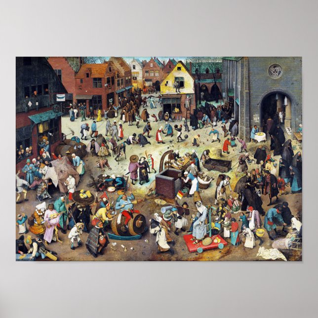 Poster La bataille entre Carnaval et Carême, Bruegel (Devant)