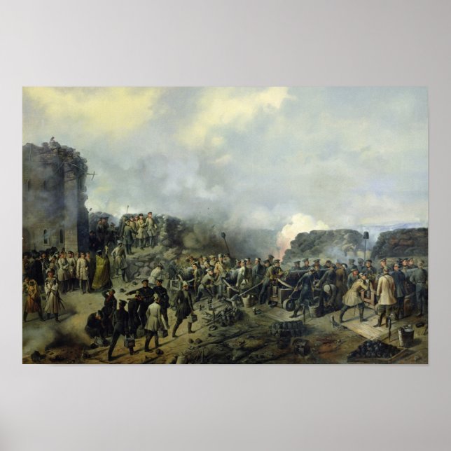 Poster La bataille franco-russe contre Malakhov Kurgan (Devant)